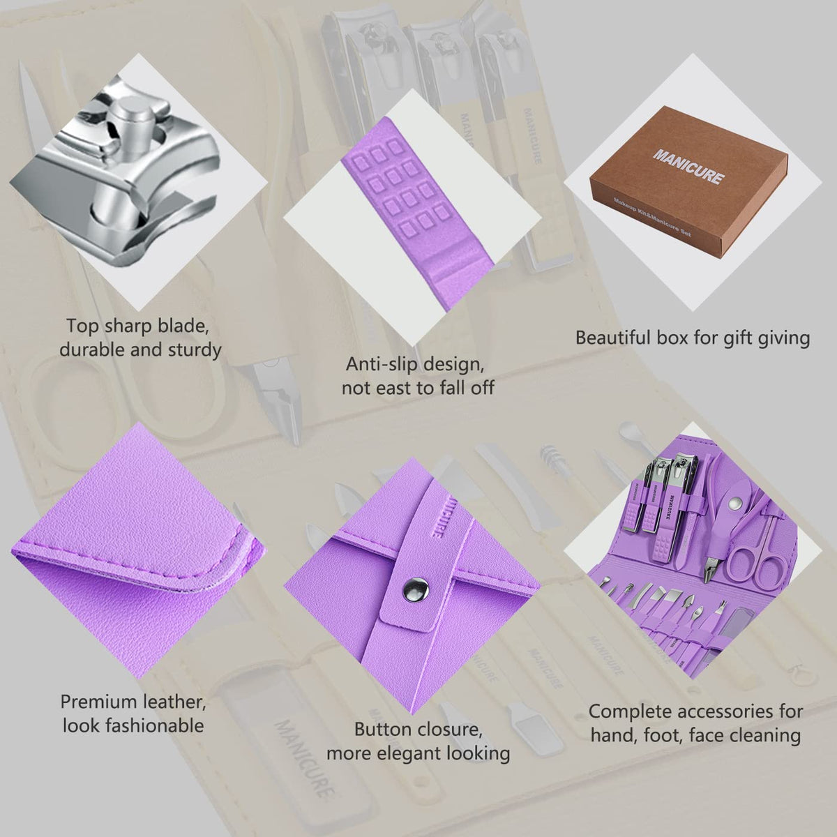 16-in-1 Stainless Steel Nail Care Kit – Professional Manicure & Pedicure Tool Set