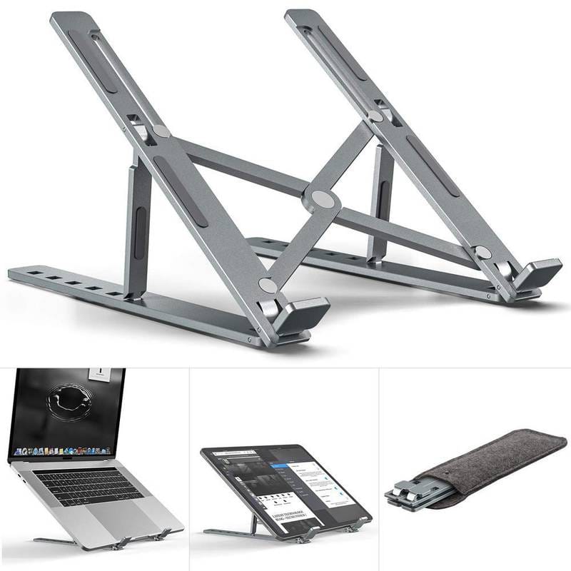 Adjustable Metal Laptop Stand – Foldable & Portable Laptop Holder with Cover