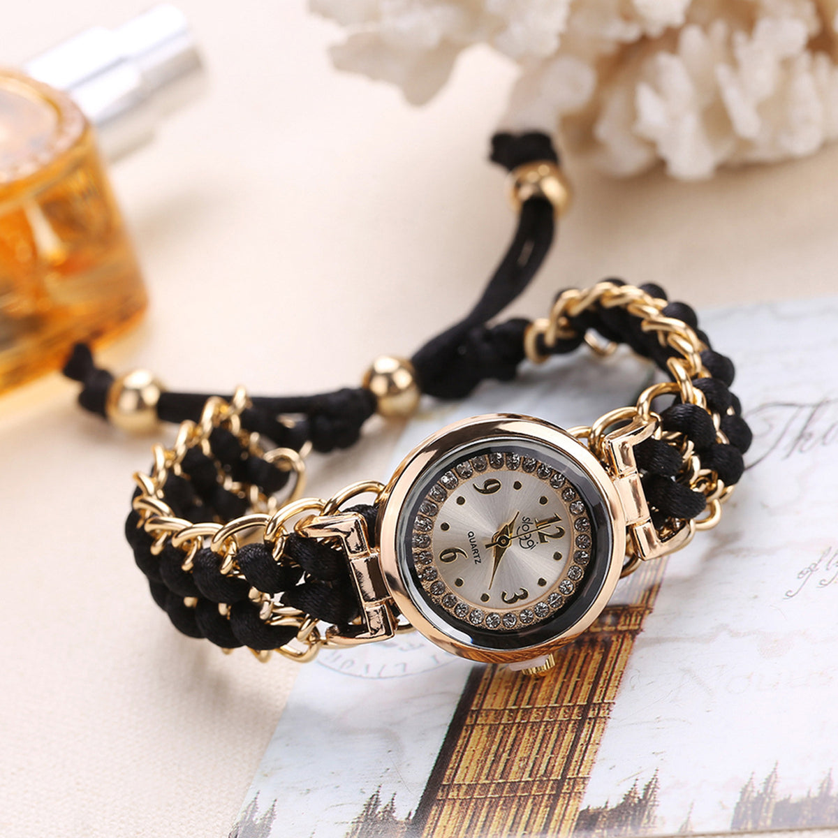 Girls Luxury Analog Bracelet Watch – Stylish Handmade Rope Strap Fashion Watch