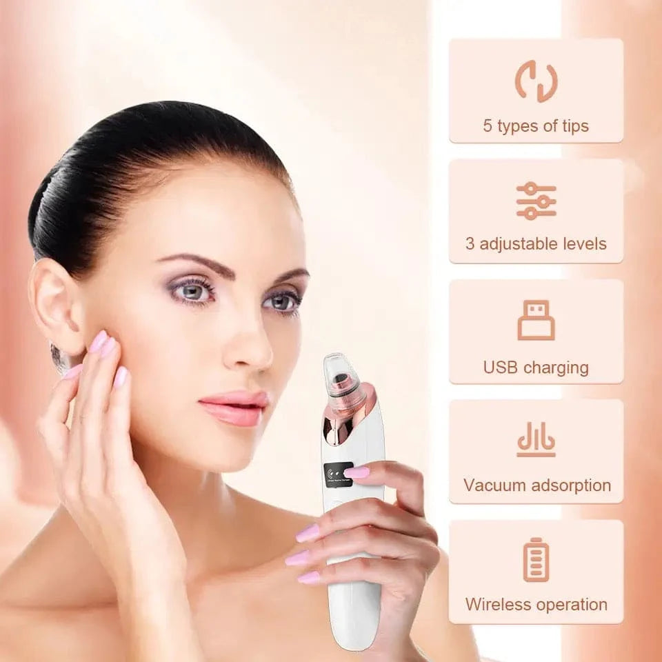 5-in-1 Blackhead Remover Machine – Rechargeable Pore Vacuum Facial Cleaner