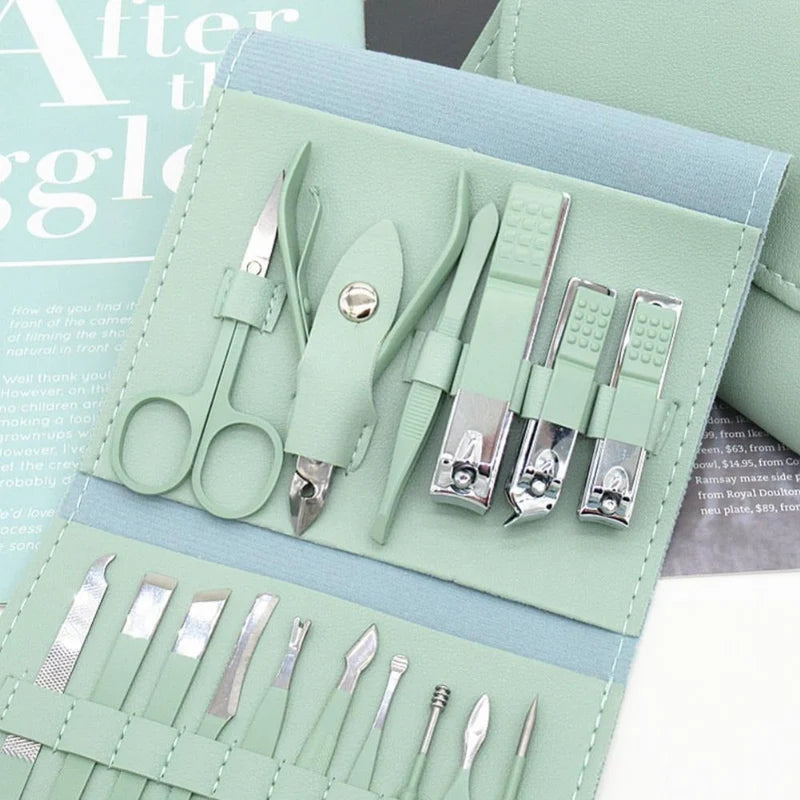 16-in-1 Stainless Steel Nail Care Kit β Professional Manicure & Pedicure Tool Set