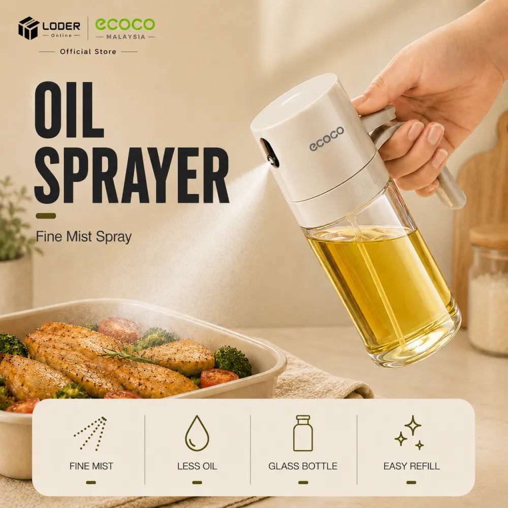 2-in-1 Oil Spray Bottle – 470ml Glass Oil Sprayer &amp; Dispenser for Cooking