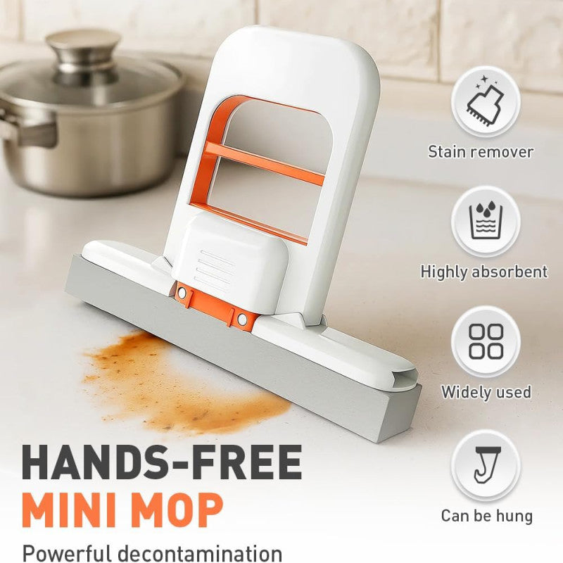 Foldable Mini Mop – Portable Self-Squeezing Wet & Dry Cleaning Mop