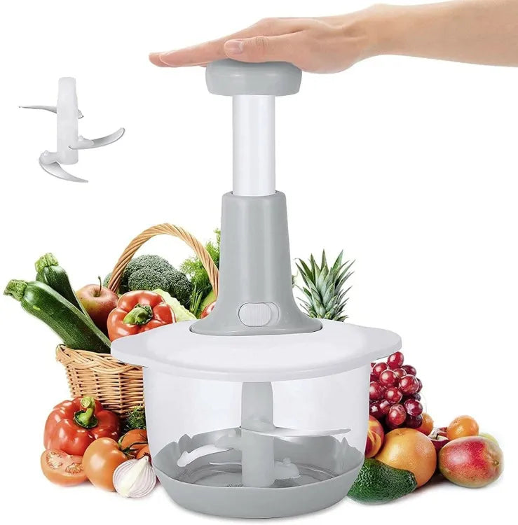 Manual Hand Push Chopper – 1.5L Multi-Functional Vegetable & Meat Chopper