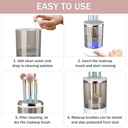 3-in-1 Electric Makeup Brush Cleaner – Automatic Makeup Brush Washing &amp; Drying Machine
