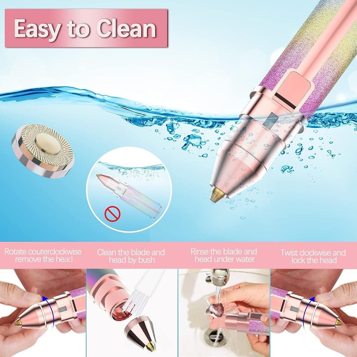 Electric Eyebrow Trimmer with LED Light – Portable Precision Facial Hair Remover
