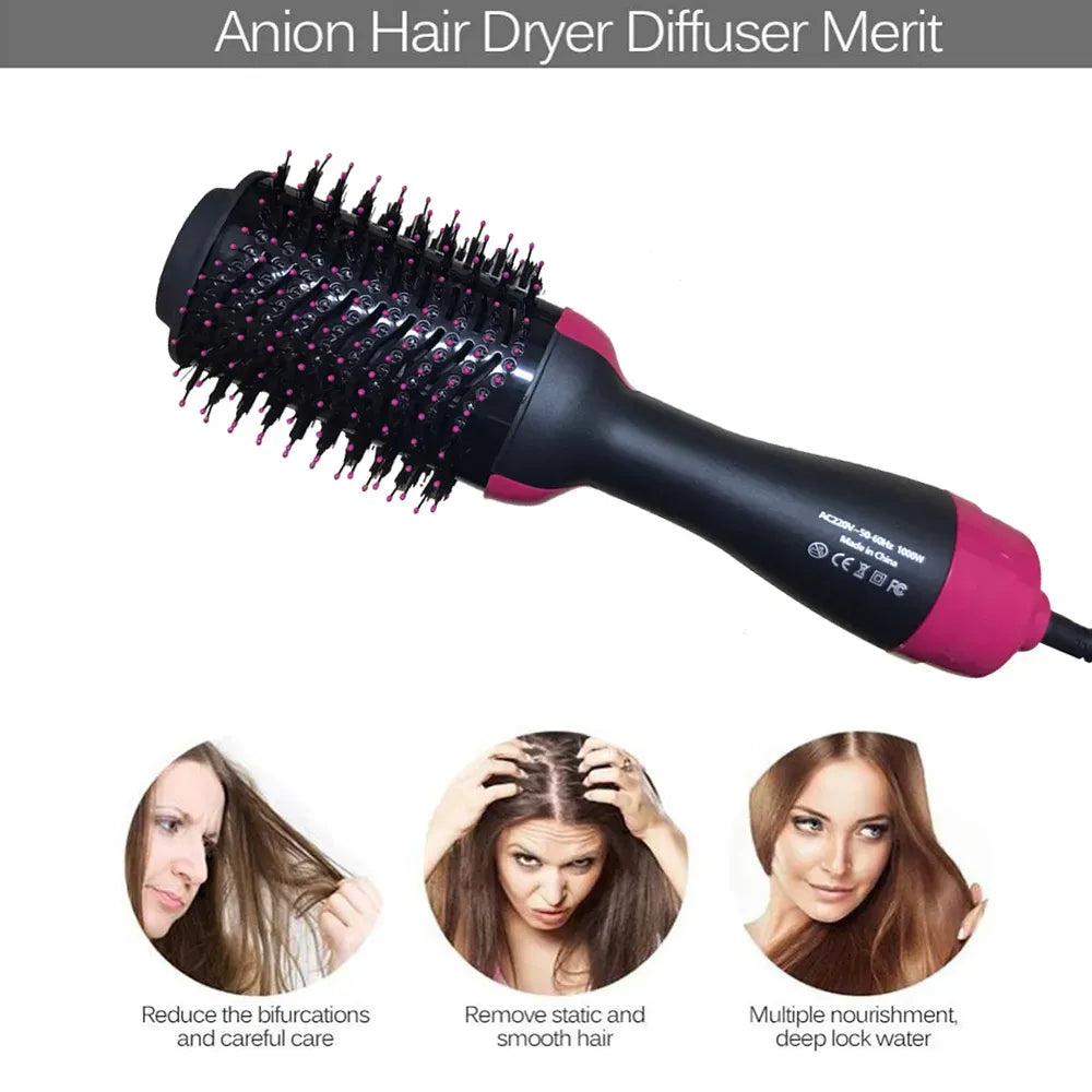 3-in-1 One-Step Hot Air Brush – Hair Dryer, Straightener &amp; Volumizing Styler