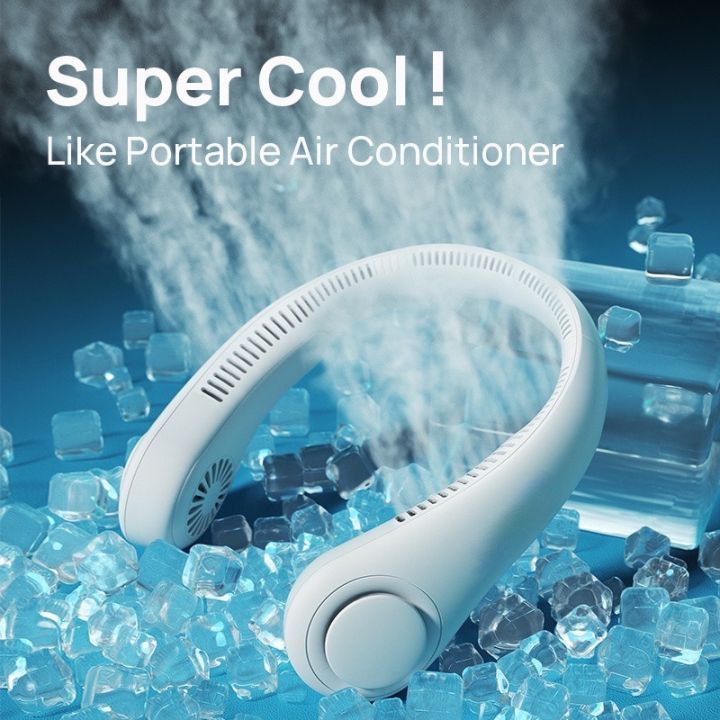 USB Rechargeable Neck Fan – 3-Speed 360° Rotating Portable Neck Hanging Fan