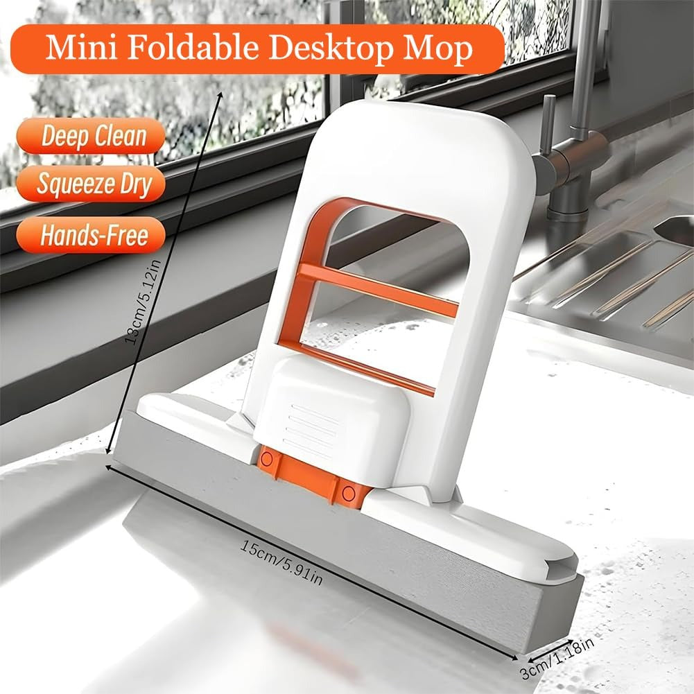 Foldable Mini Mop – Portable Self-Squeezing Wet & Dry Cleaning Mop