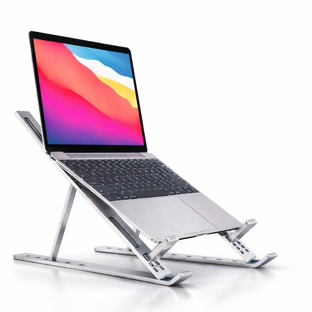 Adjustable Metal Laptop Stand – Foldable &amp; Portable Laptop Holder with Cover