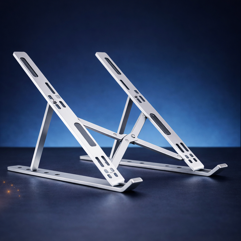 Adjustable Metal Laptop Stand – Foldable &amp; Portable Laptop Holder with Cover