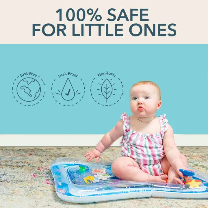 Baby Water Play Mat – Inflatable Tummy Time Sensory Activity Mat for Infants &amp; Toddlers