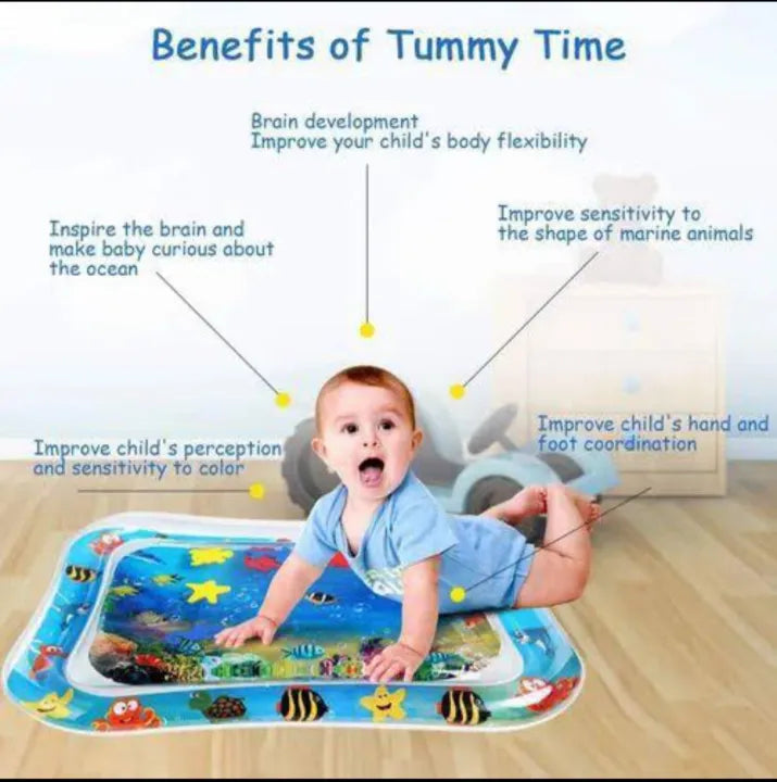 Baby Water Play Mat – Inflatable Tummy Time Sensory Activity Mat for Infants &amp; Toddlers