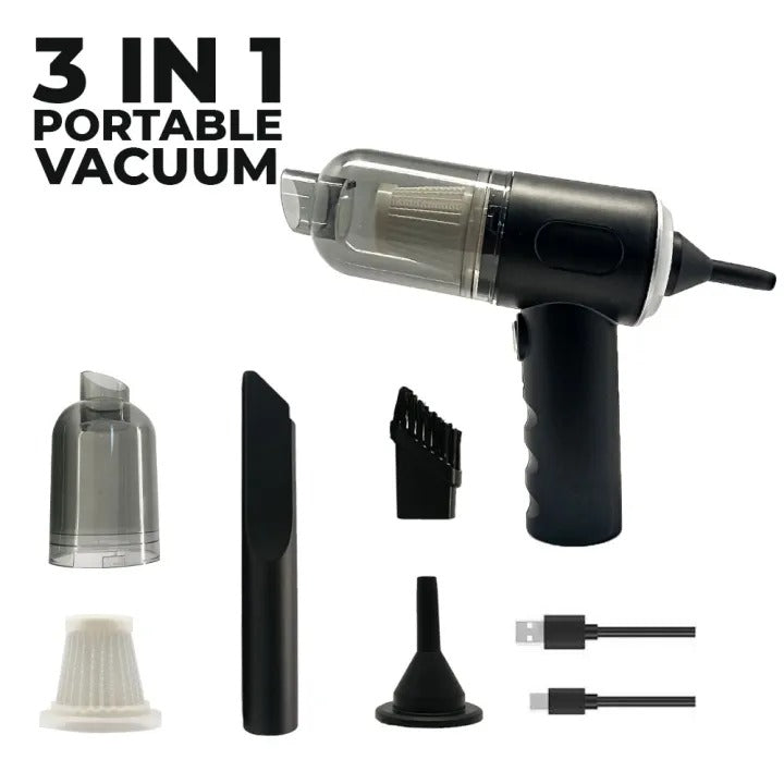3-in-1 Portable Cordless Vacuum Cleaner – Compact Handheld Dust Cleaner