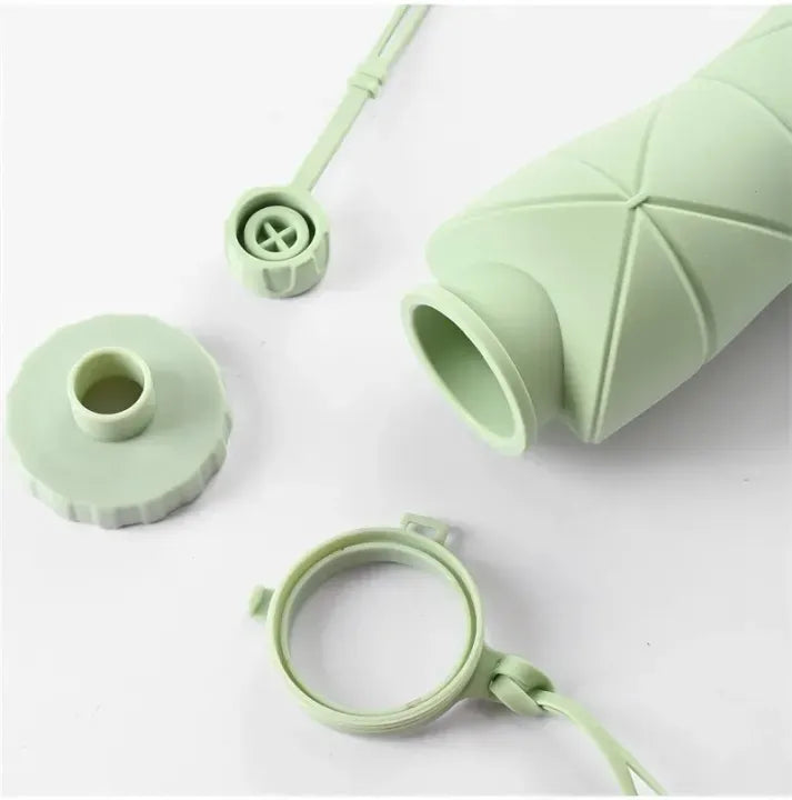 600ml Silicone Folding Bottle – Collapsible Reusable Water Bottle for Travel &amp; Gym