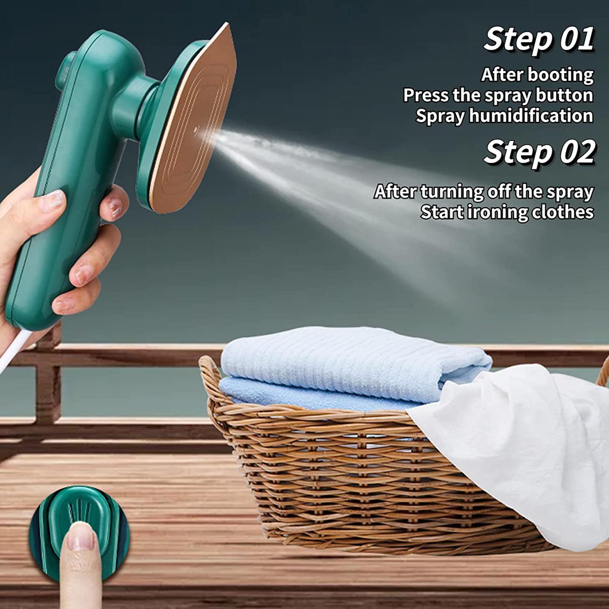 Portable Steam Iron – Mini Travel Iron with Spray, Steam & Dry Ironing