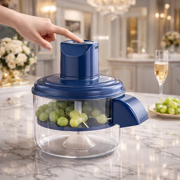 Multi-Functional Vegetable &amp; Fruit Chopper – Manual Food Cutter with Transparent Bowl