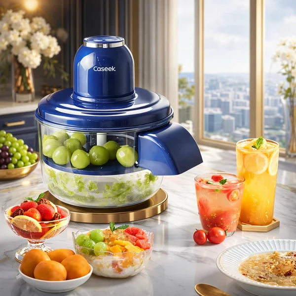 Multi-Functional Vegetable &amp; Fruit Chopper – Manual Food Cutter with Transparent Bowl