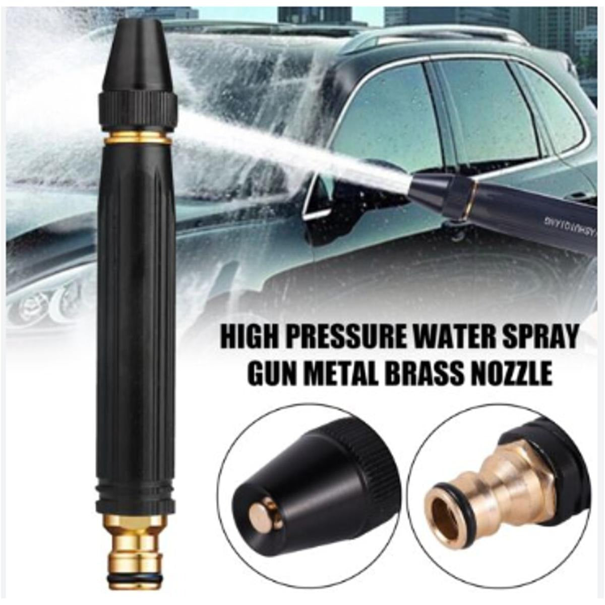 High-Pressure Brass Water Spray Gun – Adjustable Metal Nozzle for Garden & Cleaning