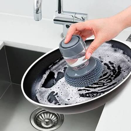 Soap Dispensing Scrubber Brush – 3-Pack Dishwashing &amp; Cleaning Brush