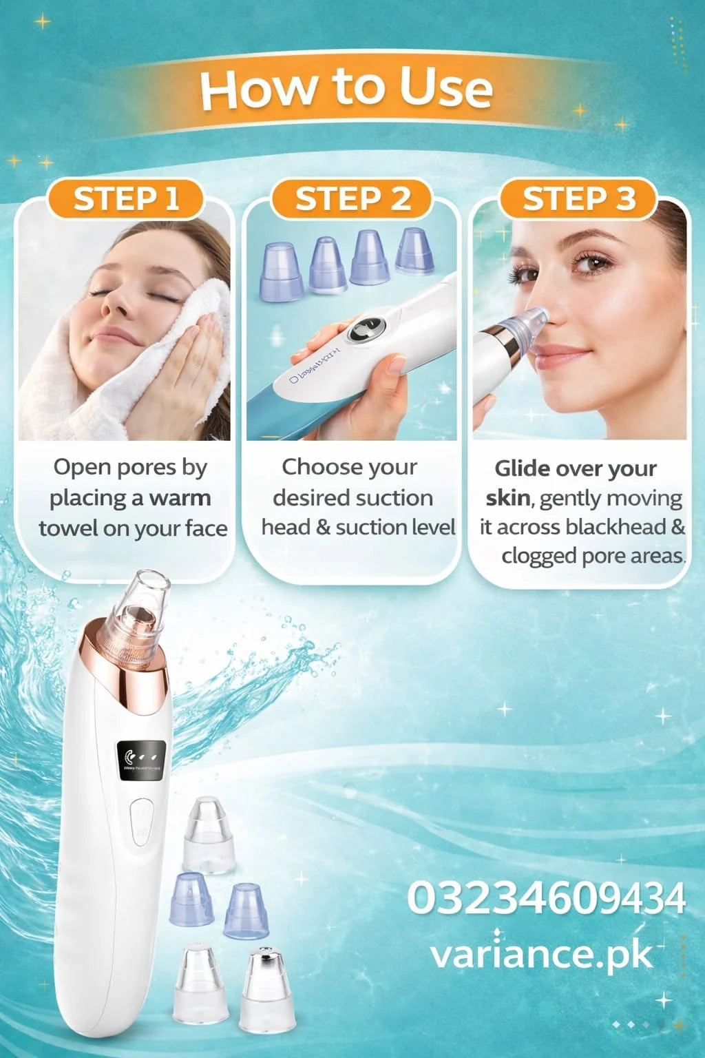 5-in-1 Blackhead Remover Machine – Rechargeable Pore Vacuum Facial Cleaner